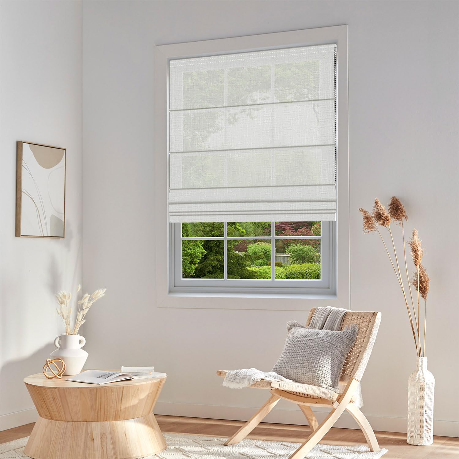 TINFONBLY Light Filter Room Darkening Roman Shades for Windows, Thermal Insulated Window Blinds for Home Office, Modern Wash-Removable Fabric, 43