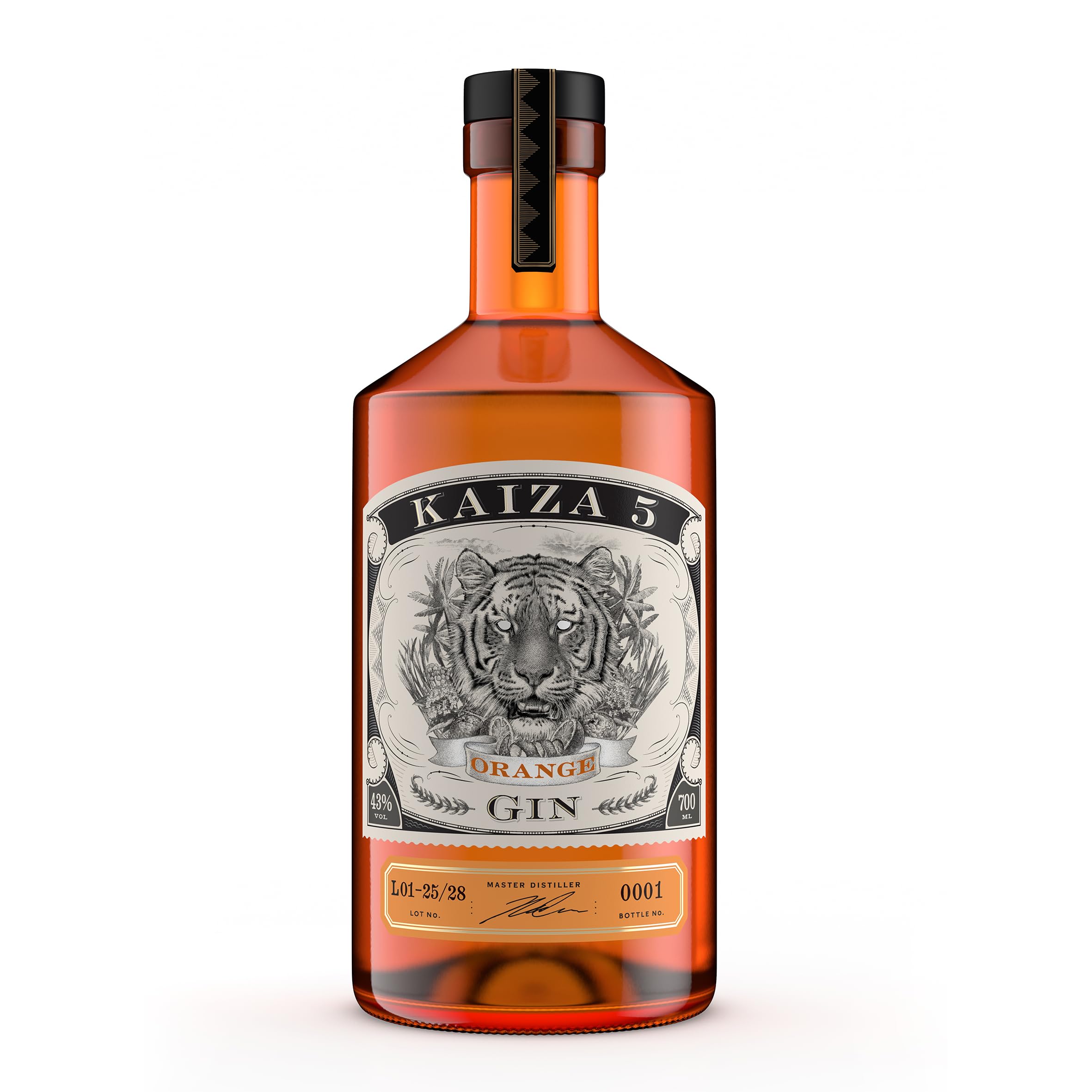 KAIZA 5 ORANGE GIN - 0,7 l - 43% | Spritzlebendige Gin-Kreation aus Kapstadt | spritzig – prickelnd – sanft mit Orange, Zitrone und Wacholder