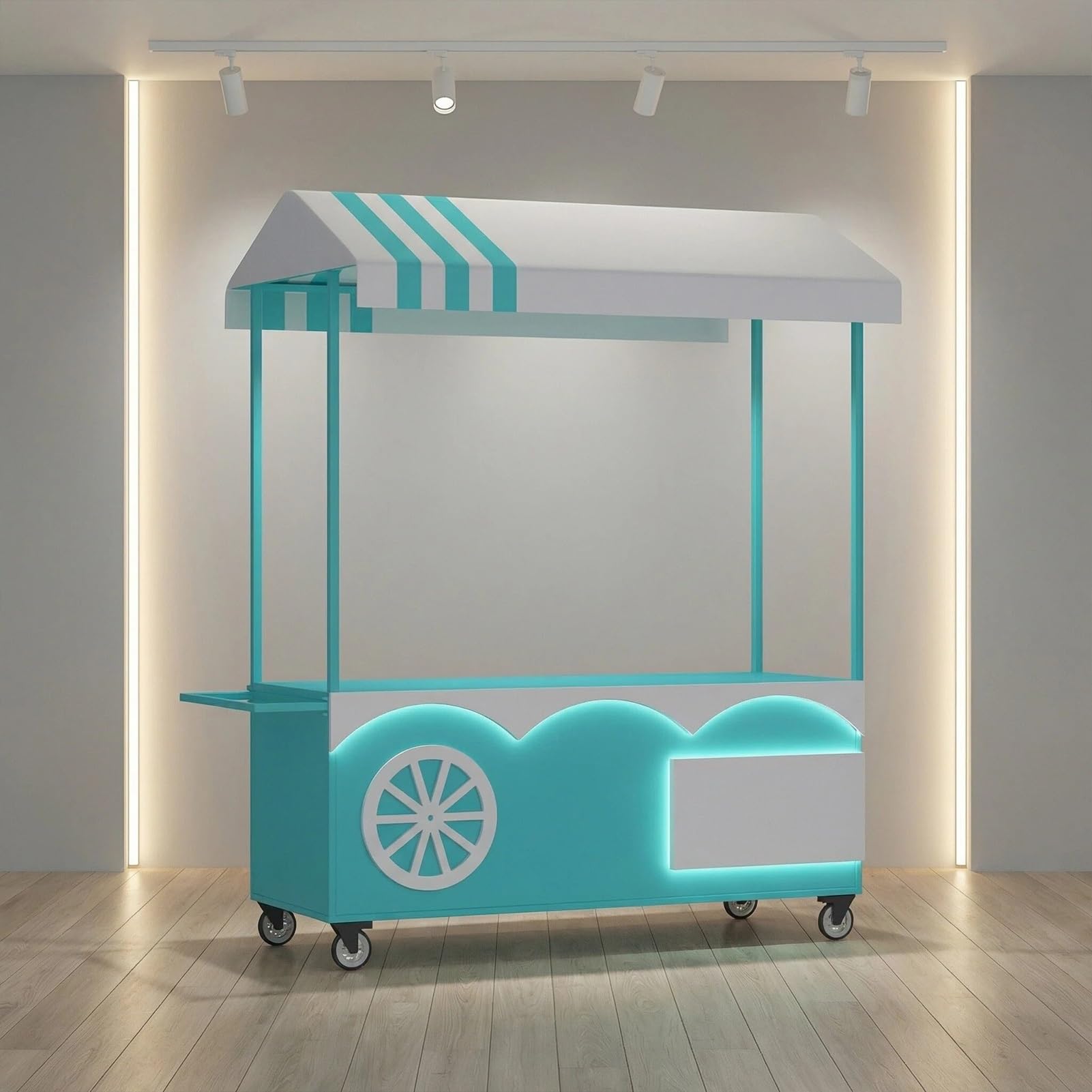 Móvil de Venta Ambulante de Comida,Carrito de Comida Callejero,Acabado Pintado,para Tiendas minoristas en Calles(Rosso,200cm/78.7in)