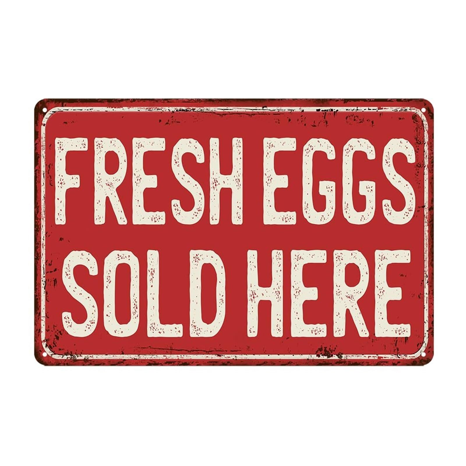 NWPNLXEA Farmers Market Decor Metal Tin Sign Featuring Fresh Eggs For Rustic Farm Style Sign for Outdoor Chicken Coop Garden 8 X 12 inch