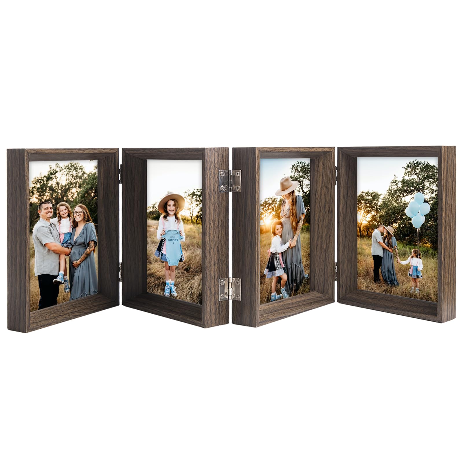 Cadre photo pliable bois et verre de 12,7x17,8 cm, une idée cadeau souvenir pour bureau
