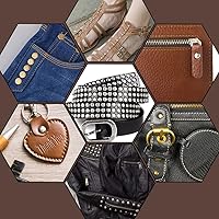 Vista 6 de TLKKUE 240 juegos de remaches para cuero, 3 tamaños, remaches tubulares de doble tapa, 4 colores, remaches de cuero con martillo de goma, kit