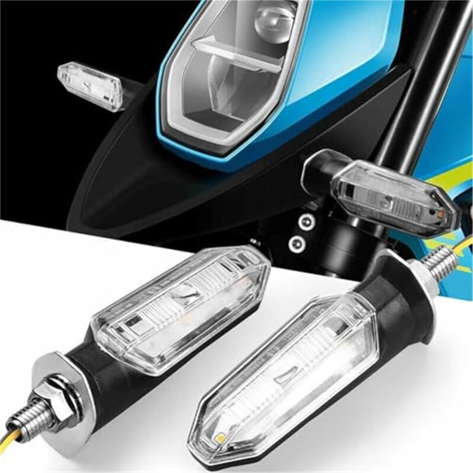 Przednie tylne kierunkowskazy Kierunkowskazy motocykla Lampka kierunkowskazu kontrolna Migacz, dla akcesoriów Bagger Xre 300 Kierunkowskaz z przodu i tyłu motocykla(BLACK 4PCS)