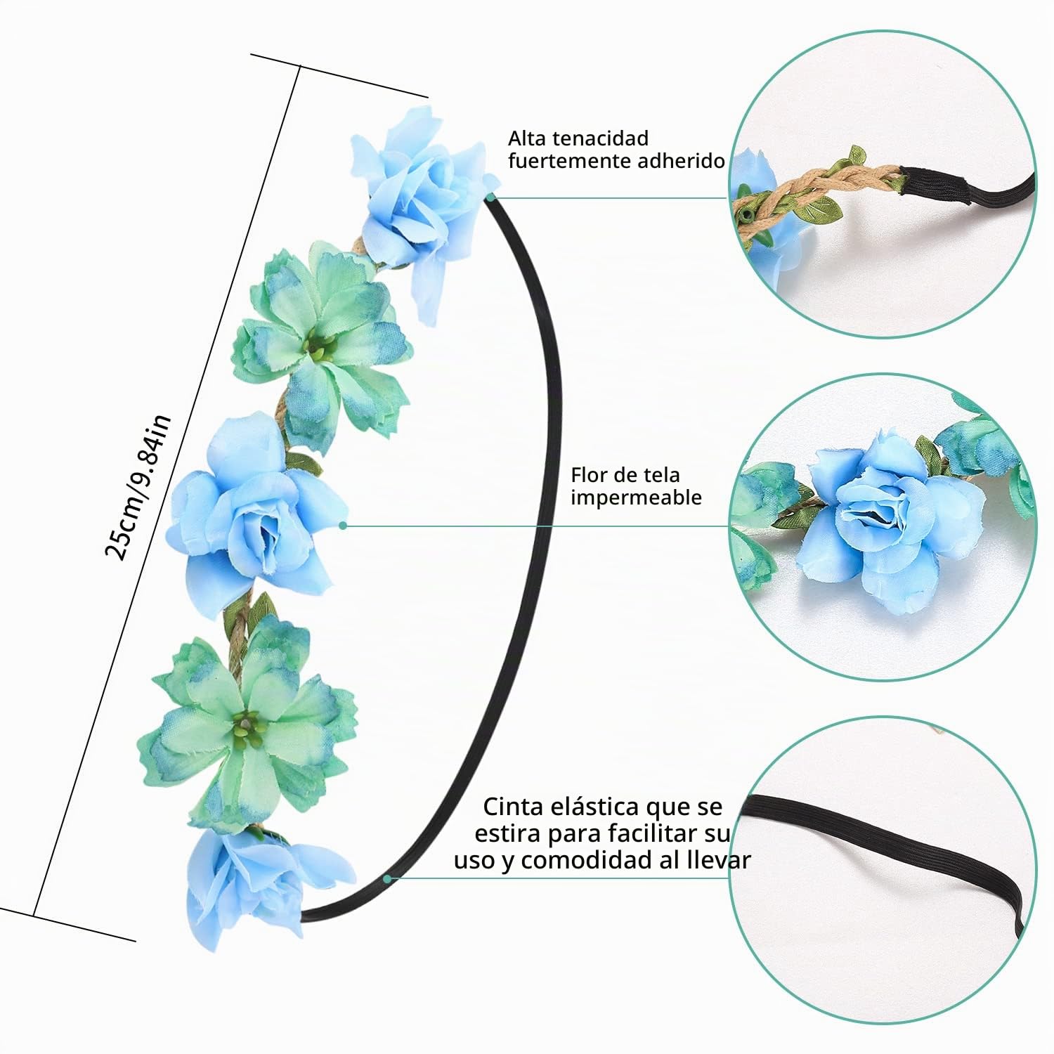 Coronas de flor para el pelo diademas florales guirnaldas para mujer niñas fiestas