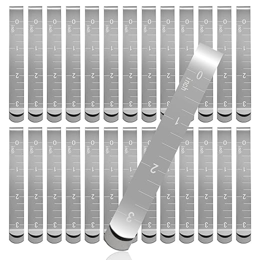 30 PCS Sewing Clips Stainless Steel Hemming Clips Sewing Measurement Ruler Metal Hem Sewing Tool 3 Inches Fabric Clips for Sewing Quilting Pinning and Marking Accessories