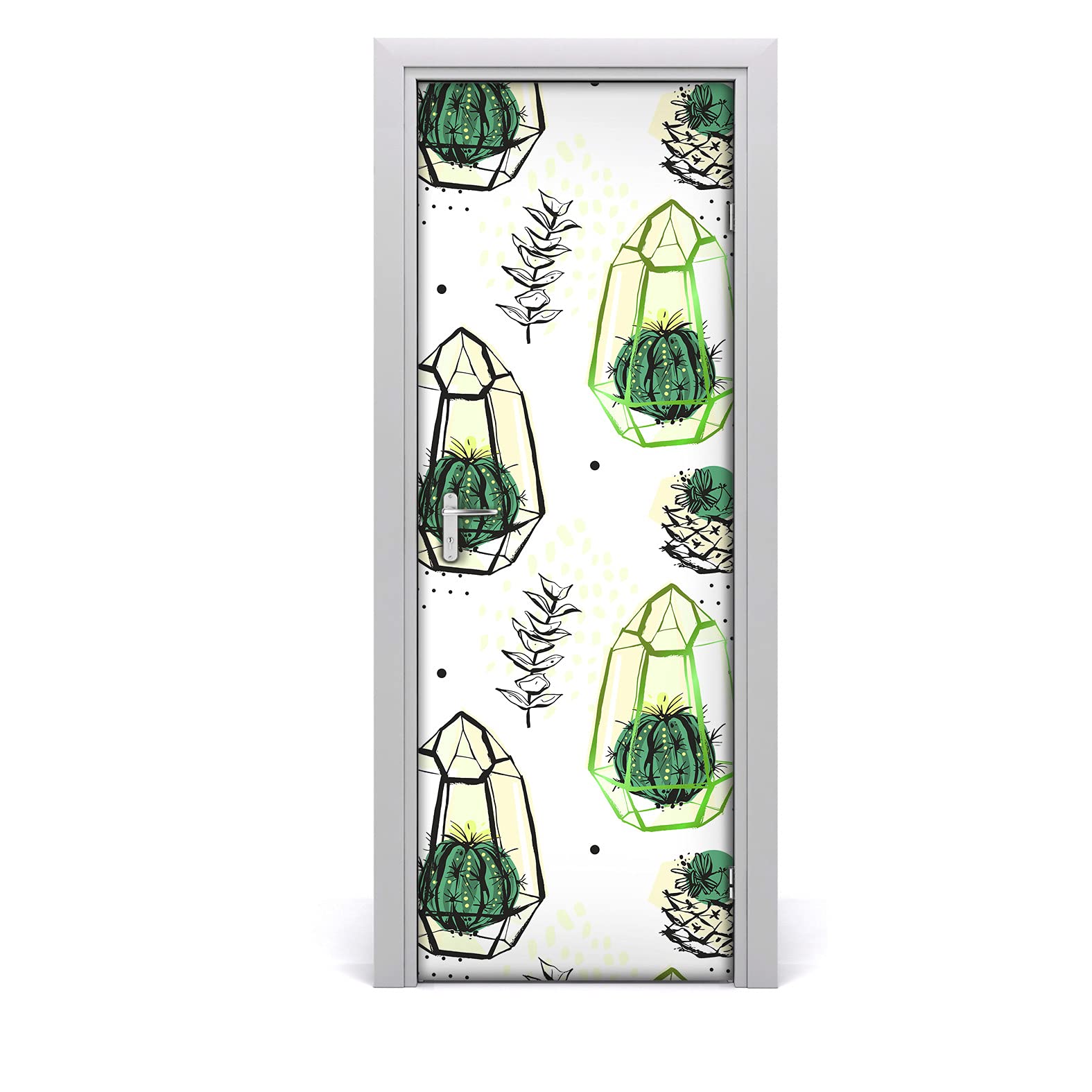 Autocollant de porte 85x200cm papier peint mural motif cactus