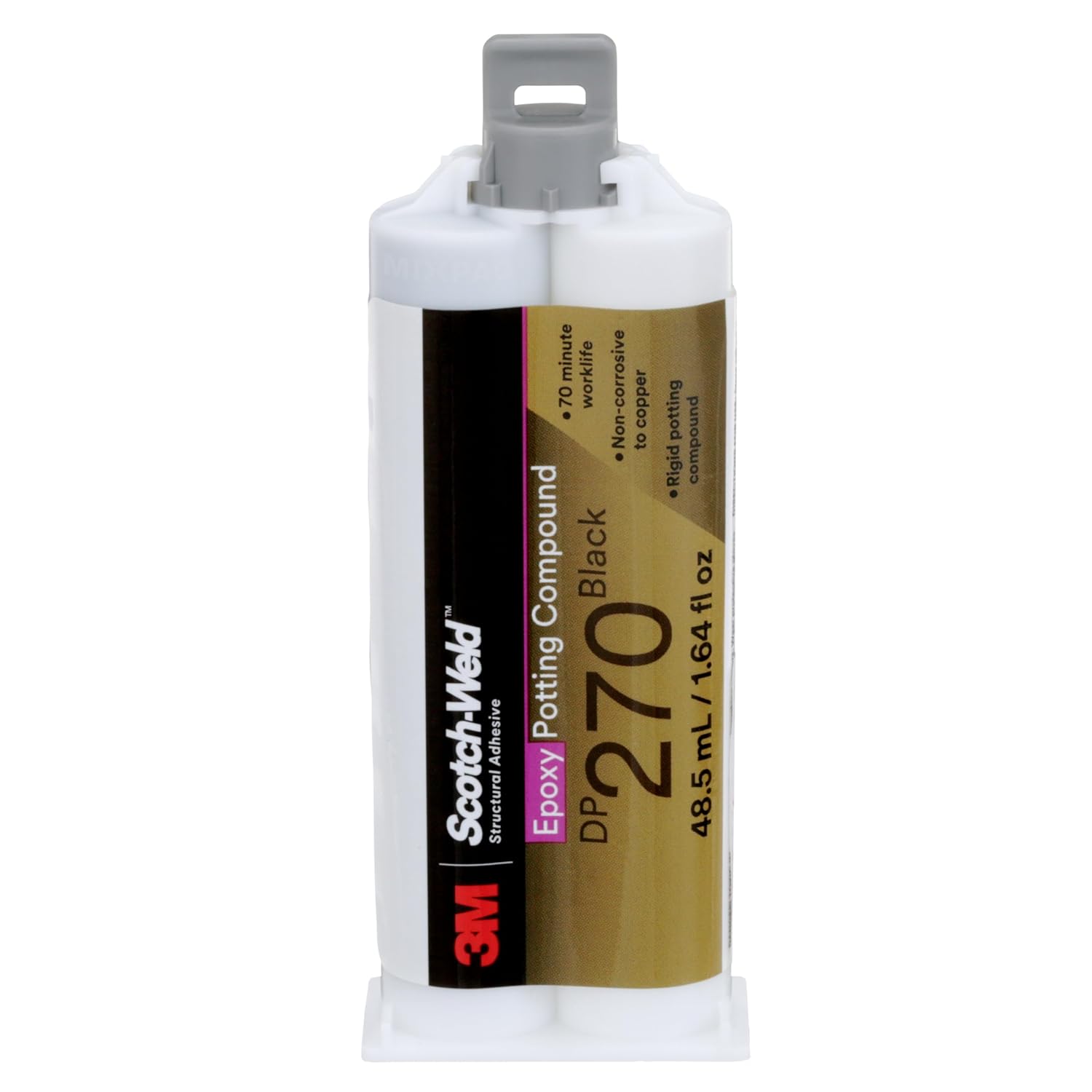 3M Scotch-Weld Epoxy Potting Compound DP270, Black, 48.5mL Duo-Pak, 1.64 fl. Oz., 1 Each, Low Shrinkage, Non-Corrosive to Copper