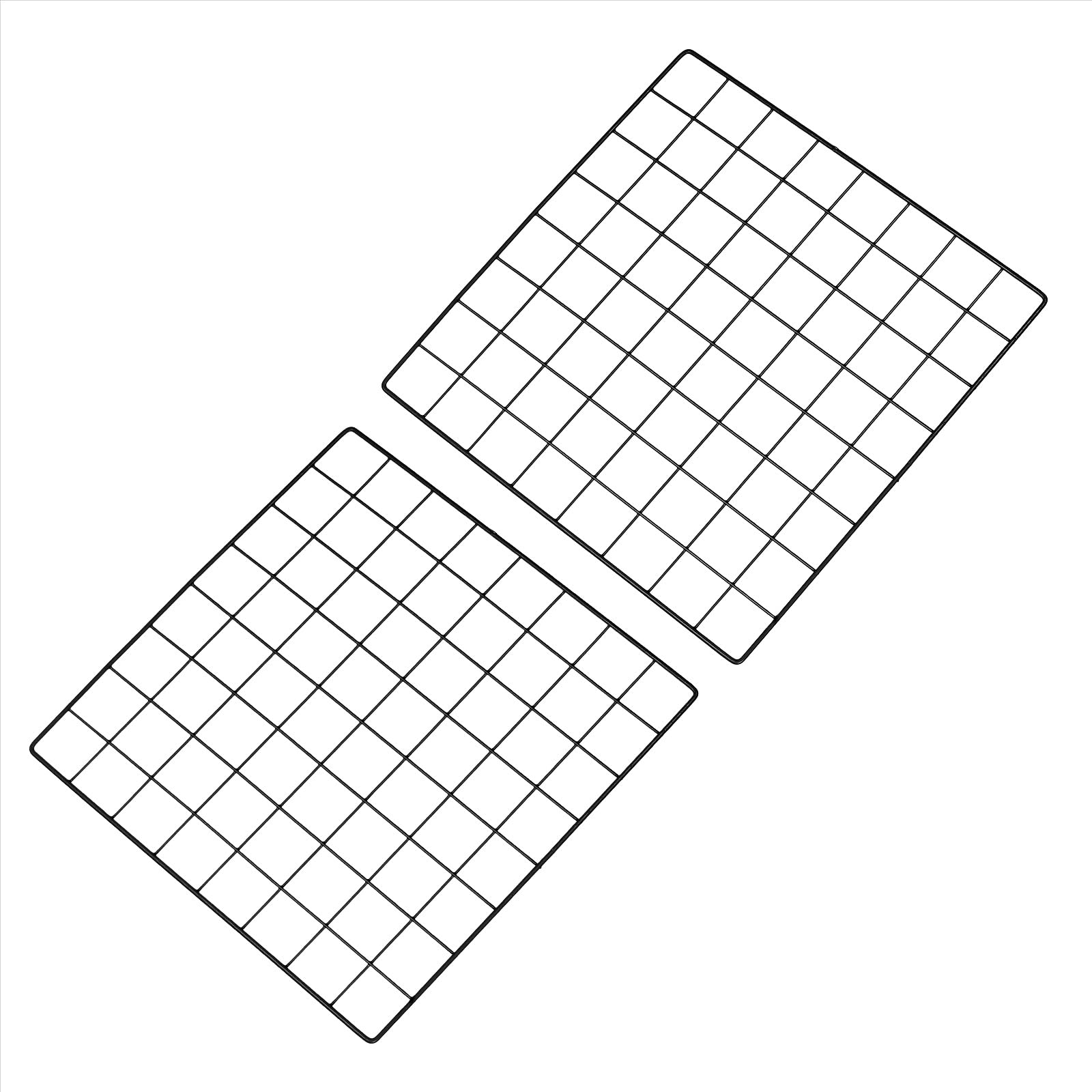 PATIKIL 40x40cm Wire Grid Panel, 2 Pack Board Photo Pictures Memo Display Grid Panels Hanging Organizer Wall Decorative Panel for Home Office Wedding, Black
