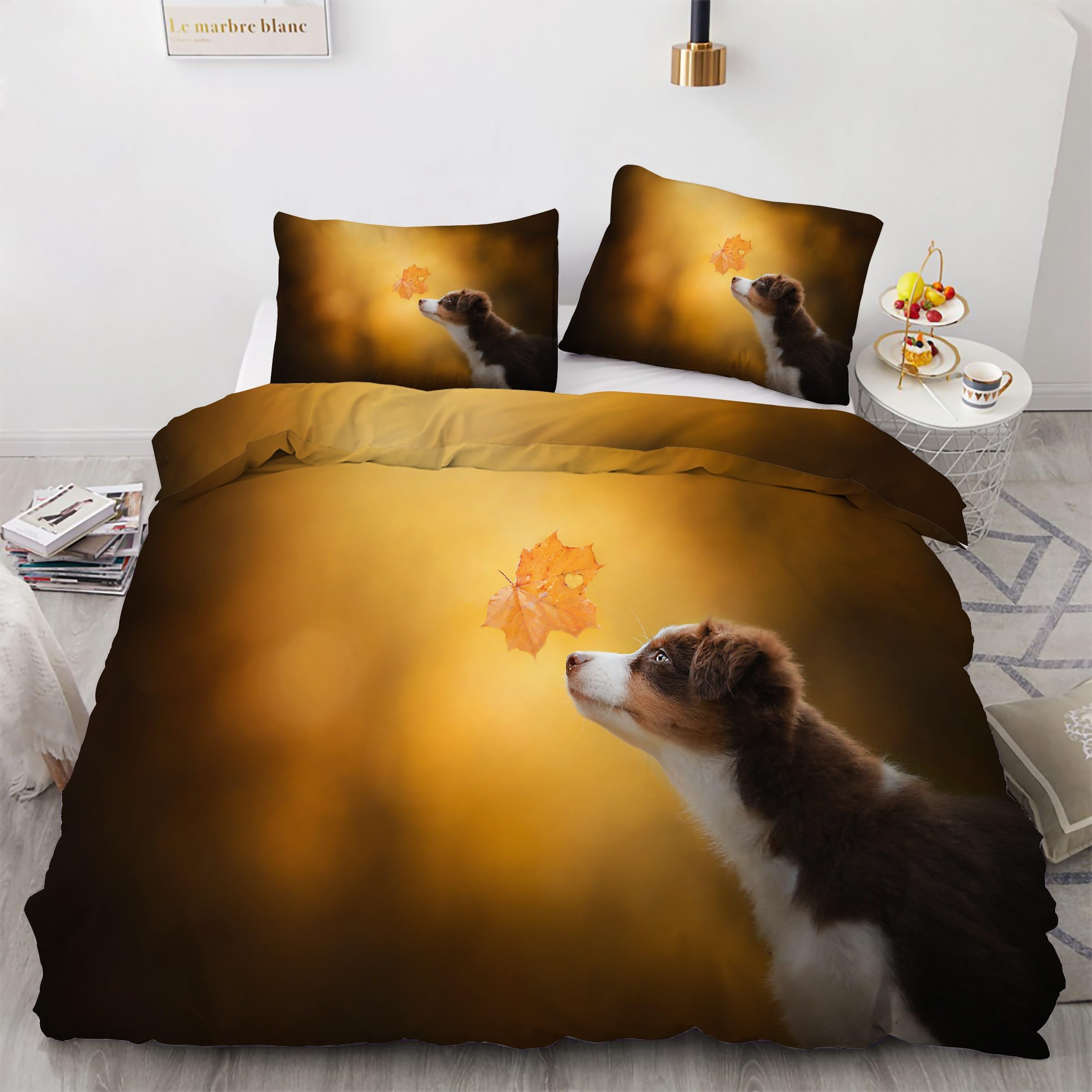 Housse de Couette 160x200 Chiot pour Décorer une Chambre Enfant Douce et Cosy