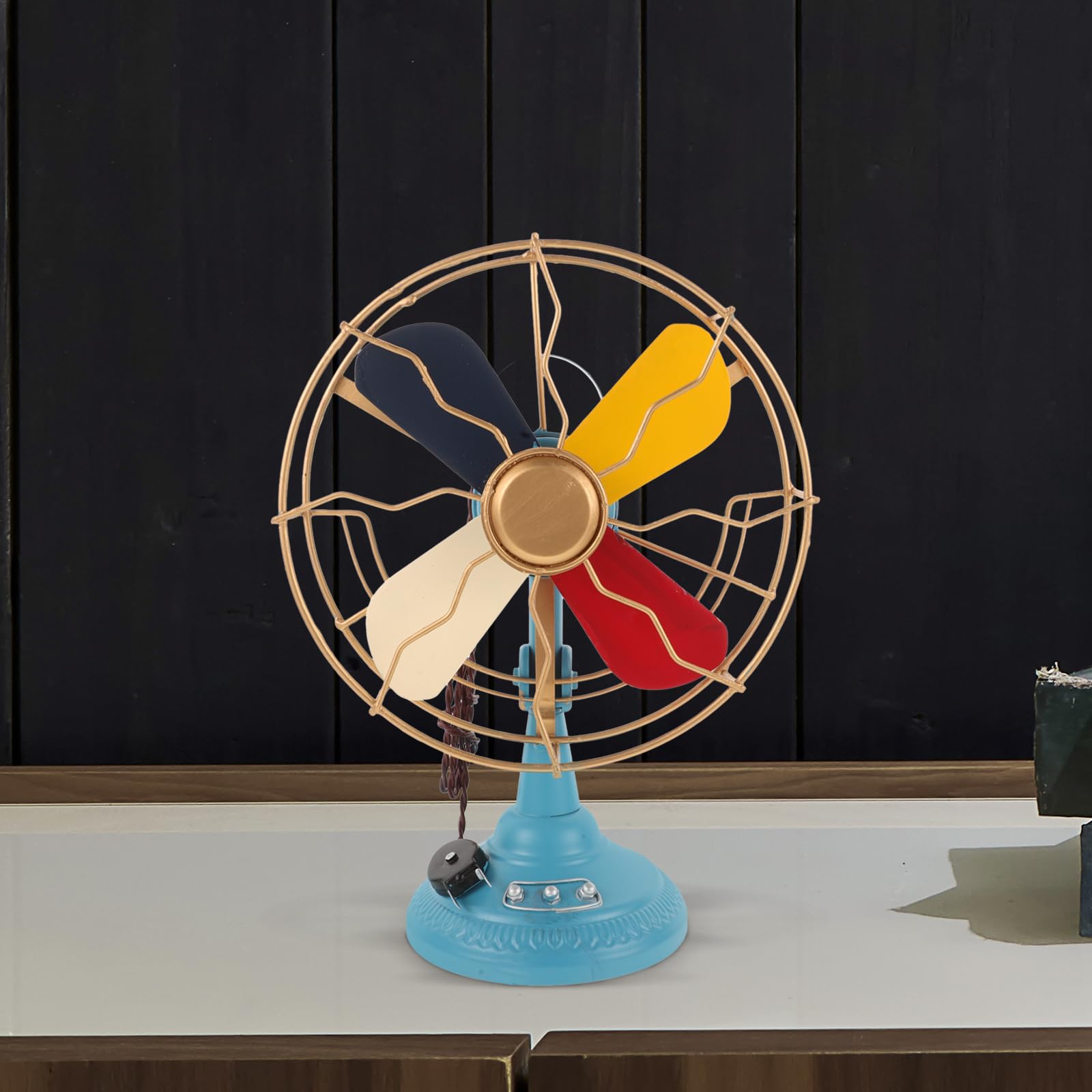 Modelo De Ventilador De Mesa Ventilador De Mesa Vintage De Estilo Retro Colores Exquisitos Multiusos Para Escaparate Anggrek Otros