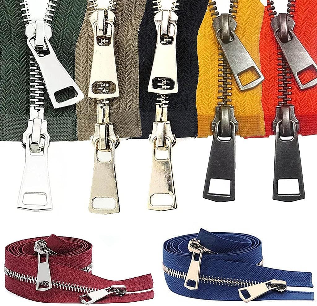 Reißverschluss 5# Bunter Metallreißverschluss mit offenem Ende, 2-Wege-Doppelreißverschluss for Nähen von Stoff/Tasche/Kleidung/Tasche/DIY-Handwerk (Farbe: Rot, Größe: 80 cm_GUNBLACK ZIPPER) ( Color :