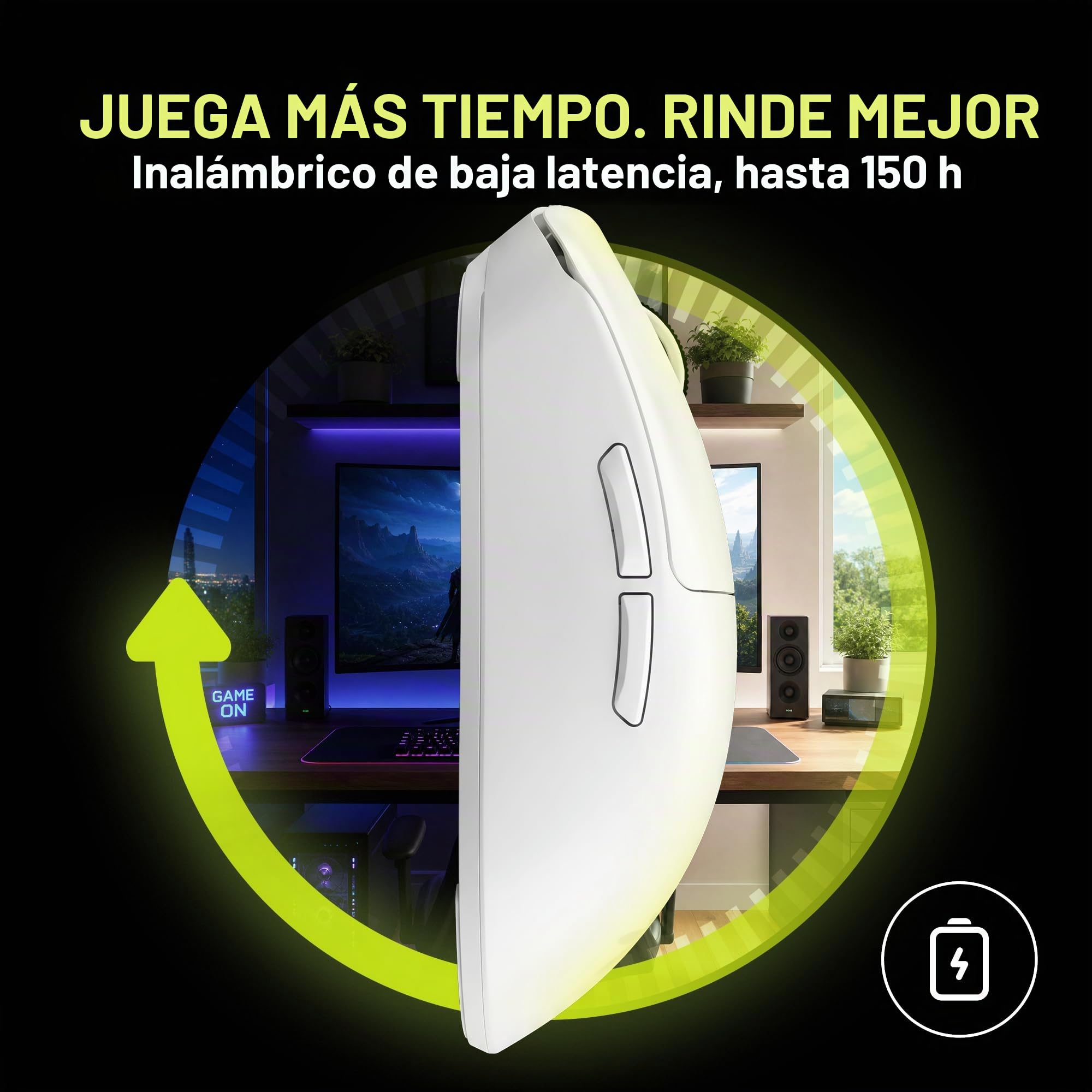 VGN Dragonfly F1 MOBA - Ratón inalámbrico para juegos, 55 g, ultraligero, sensor óptico PAW3395 26K DPI, sensación de clic táctil optimizada, agarre antideslizante con revestimiento plateado