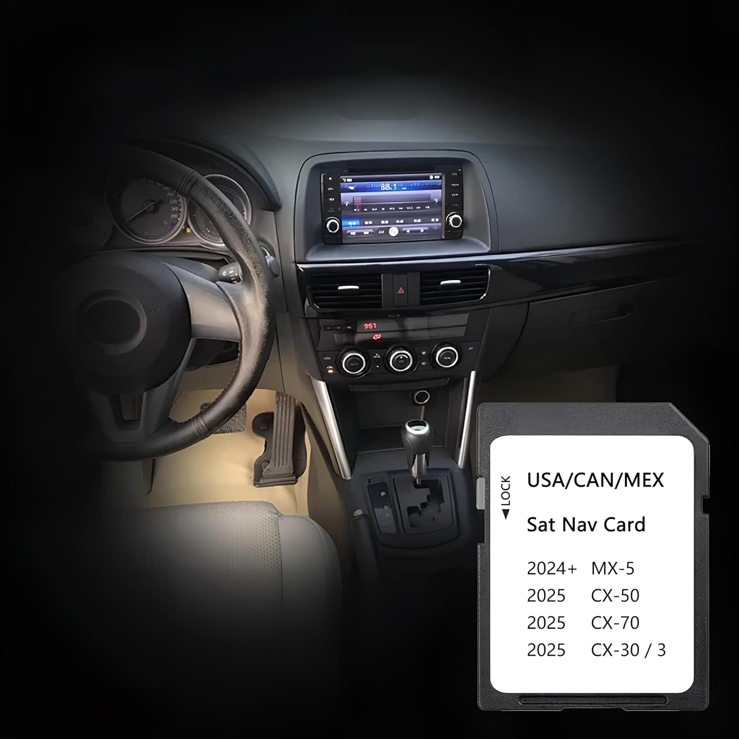 Latest Navigation SD Card KR9D66EZ1 Compatible with 2024+ MX-5, 2025 3 / CX-30 /CX-50 /CX-70, USA/CAN/MEX Maps