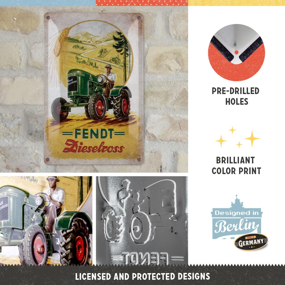 Nostalgic-Art Retro Tin Sign, 20 x 30 cm, Fendt, Dieselross, Gift Idea for Tractor Fans Original Licensed Product (OLP) - Image 2