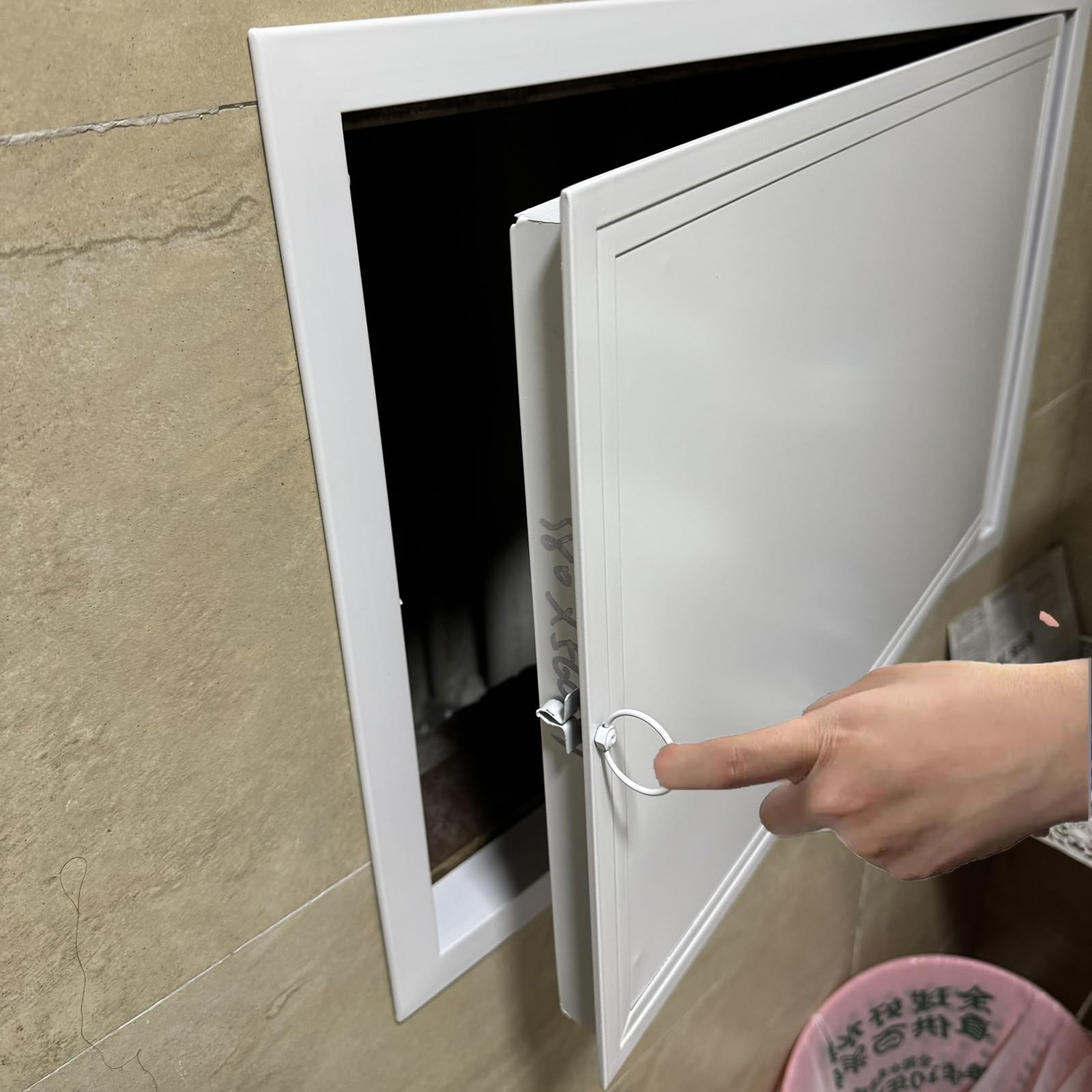Trampilla Pladur Panel De Acceso para Válvula De Ducha Blanco, Placa De Cubierta Rectangular para Orificio De Acceso/Puerta De Servicio para Plomería Eléctrica(400x400mm/15.7x15.7in)