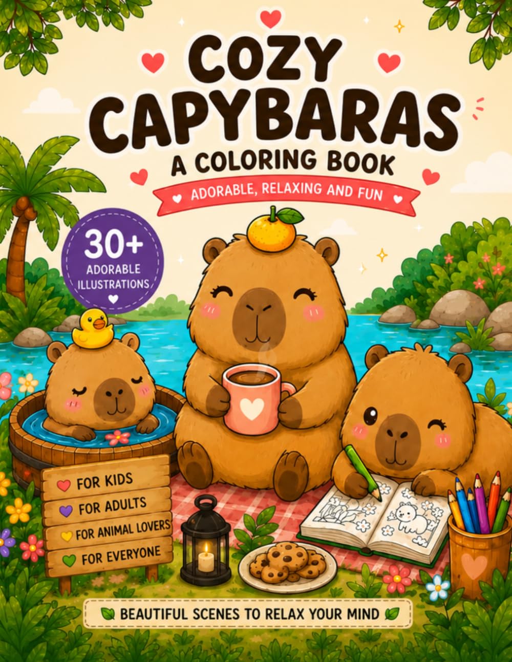 Cozy Capybaras: A Cozy Coloring Book for Relaxation and Creativity (Cozy Capybaras Collection)