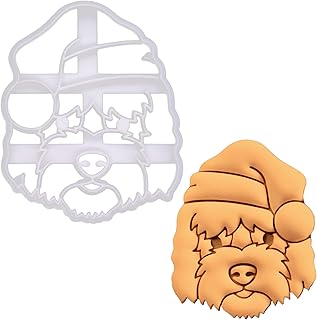 BAKERLOGY Santa Goldendoodle Cookie Cutter - Bake Cute Christmas Dog Treats - Detailed Biscuit Cutter Design for Baking an...