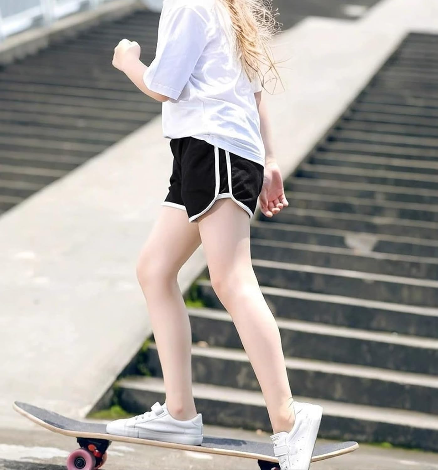 Girls' Dolphin Shorts for Active Sports 3 Pack Set Multi Solid Color 3-10 Years - Image 2