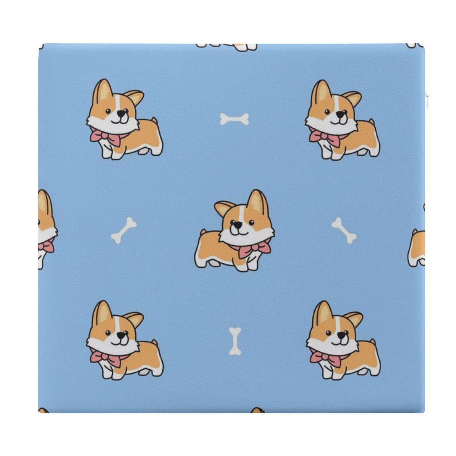 JZemdybill Chair Pad, Cute Welsh Corgi Dog Seat Pad, Square Chair Cushion for Yoga Living Room Balcony