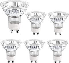 GU10 Halogen Spotlight bulbs 50W 230V 2700K Warn White Dimmable, 500LM MR16 Spotlight Bulbs 2 Pin, Downlight GU10 Halogen Bulb For Cabinet Lighting, Recessed Lighting, Exhibition Lighting, Pack of 6