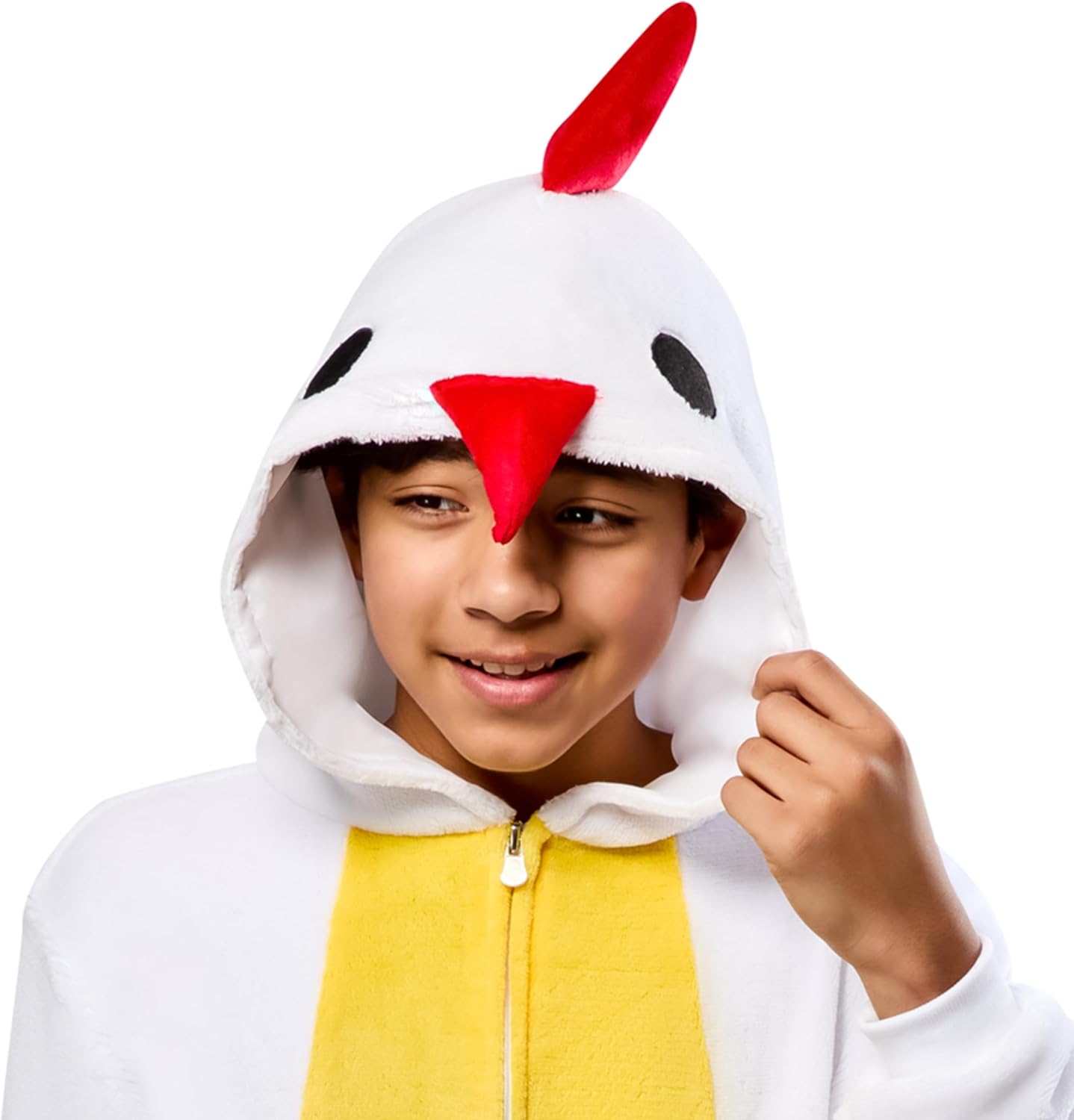 Rubies Chicken Comfywear Hooded Jumpsuit for Kids, Unisex - Image 3
