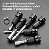 2 pulsed drill bit adapters, bit holder, bite adapter, 1/2 inch (1/4 inch) end adapter, hammer drill accessory, screwdriver end holder for nut winter