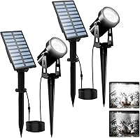 Vista 1 de T-SUNUS Luces Solares de Jardín Tipo Foco, Luz LED Solar para Paisajismo Exterior IP65 Impermeable Cable de 9.8 pies, Panel Solar Separado