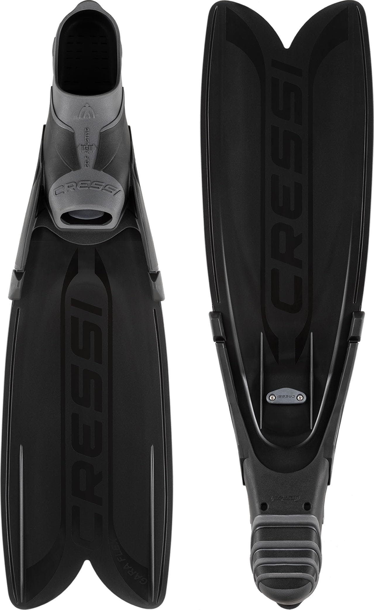 CRESSI Gara Turbo Flex Fins Black 36/37 - Leichte reaktionsfreudige Unisex Flossen modularem Gara System mit austauschbaren Blättern für Tauchen, Apnoe, Speerfischen, Schnorcheln, Schwarz, 36/37