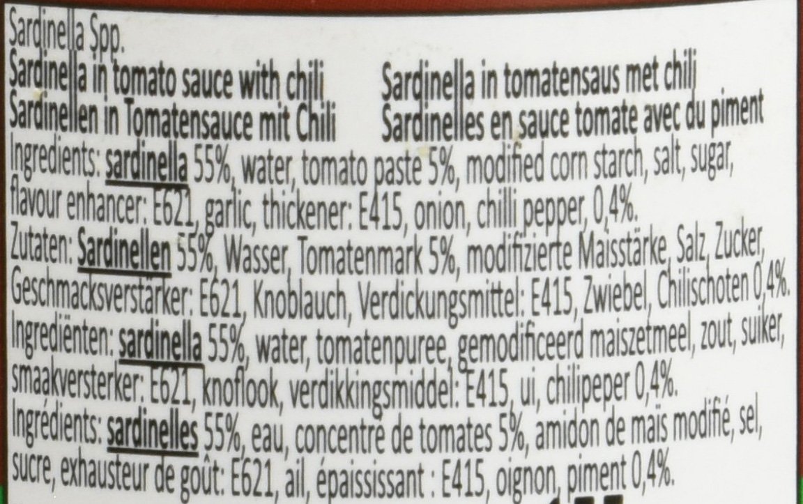 Mega Sardinen Tomaten Sauce & Chili/rot, 24er Pack (24 x 155 g)