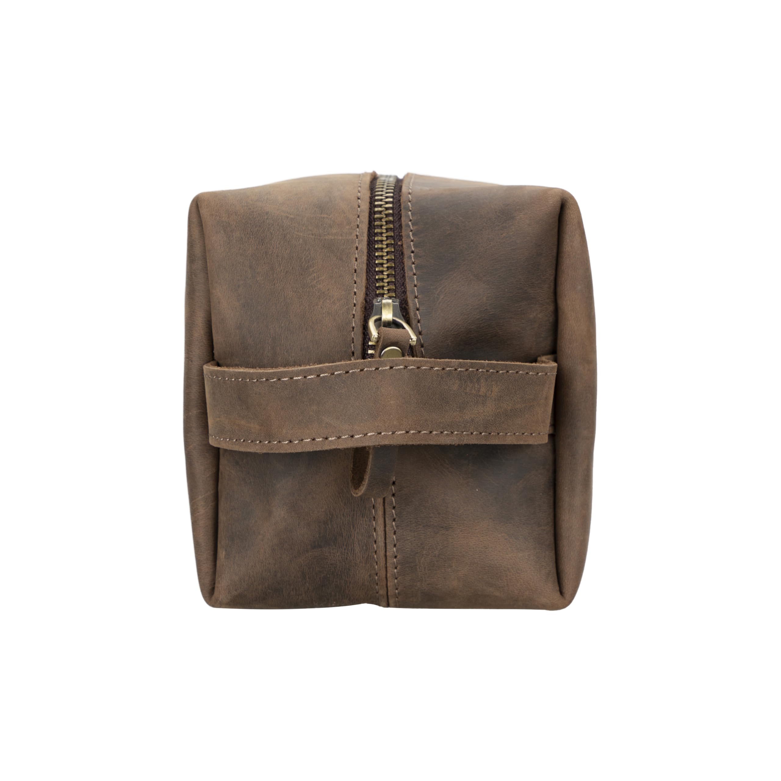 Lev Leather %100 Hakiki Deri Makyaj Çantası, Kişisel Bakım Çantası, Makyaj Çantası, Taşıma Saplı Tuvalet Çantası, Banyo Çantası, Kişisel Hijyen Kiti, Seyahat Kiti (Ceviz, X-Large)
