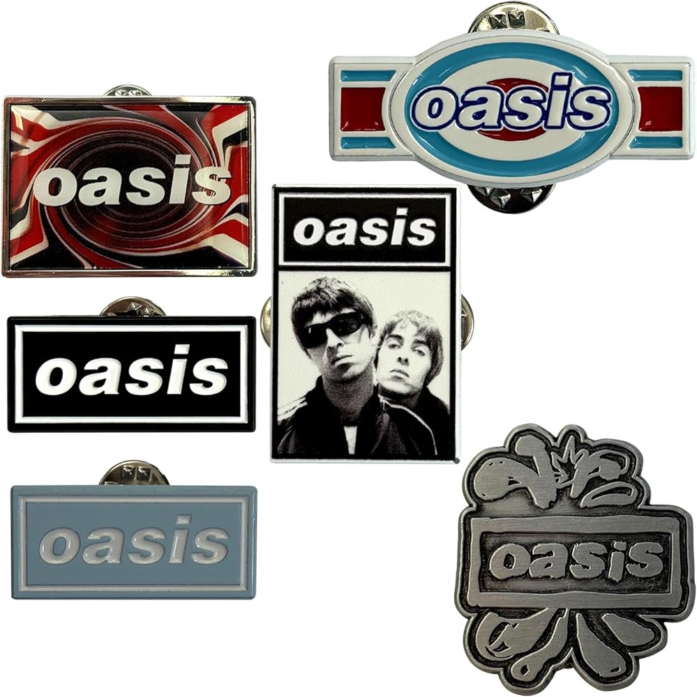 Oasis Band Logo Pin Badge Gift Set Blue : Amazon.ca: Clothing