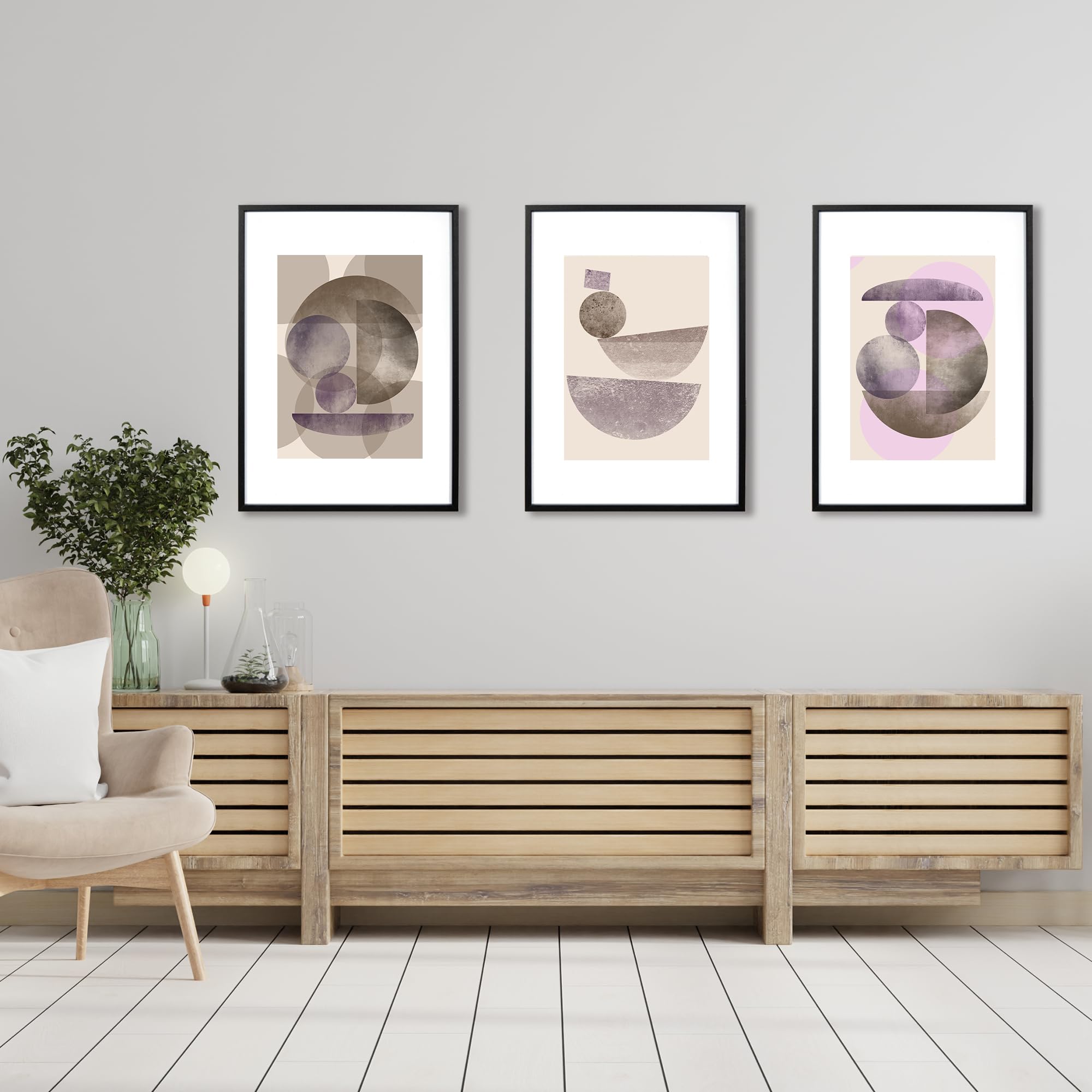 KAIWIN 30x40 cm Picture Frame Black Set of 3, Wooden Poster Frame suitable for A4 with mat - Image 2