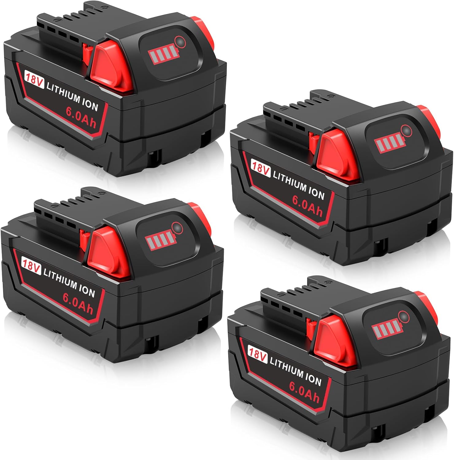 WECACHWE 2pack 6.0Ah Replacement for Milwaukee 18V Battery Compatible with Milwaukee 18 Volt Batteries 48-11-1815 48-11-1820 48-11-1828 48-11-1830 48-11-1840 48-11-1850 48-11-1852
