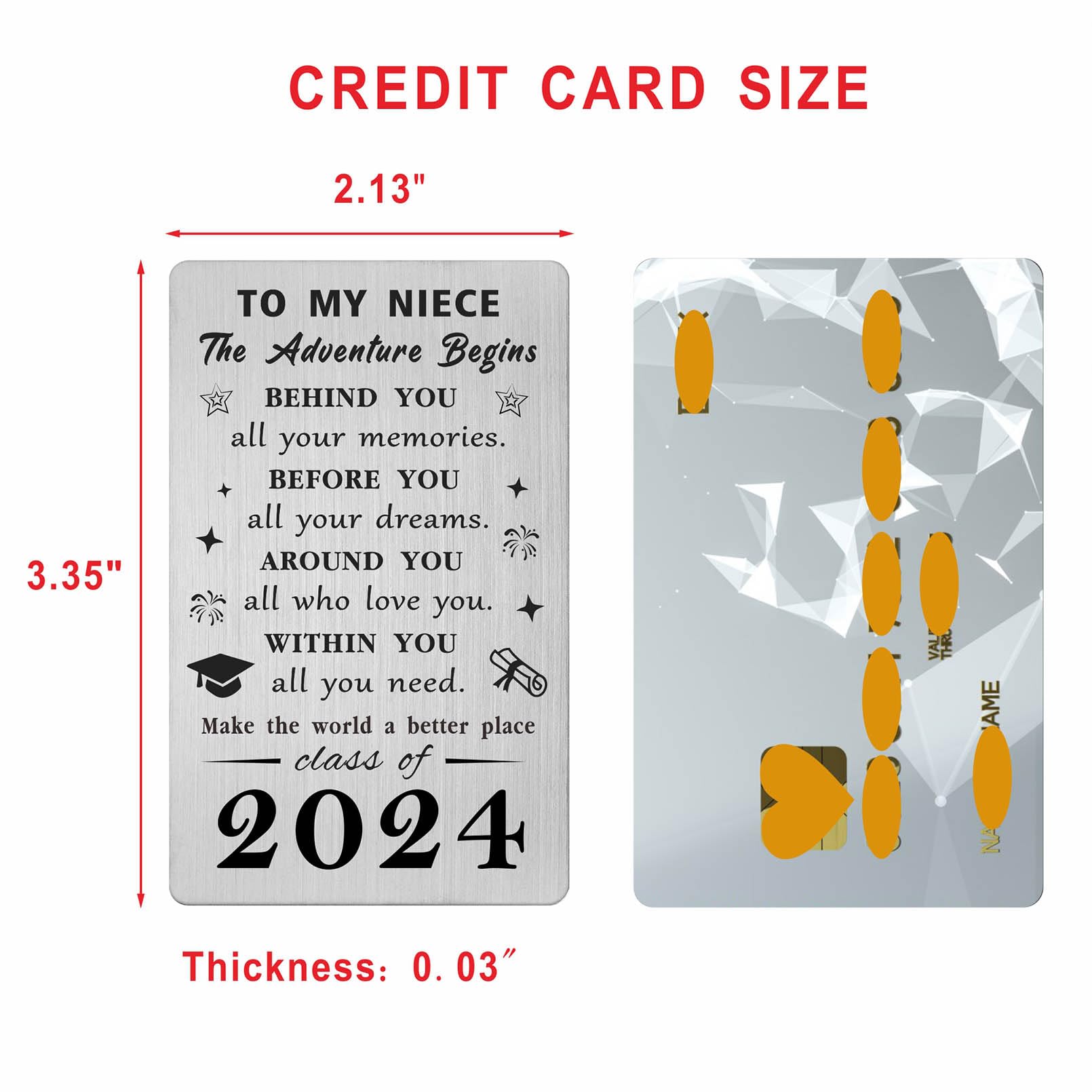 Gezxin Niece Graduation Card 2025- Personalised Niece Graduation Gifts from Auntie and Uncle- College High Middle School 5th 8th Grade Master Nurse Medical Grad Graduate Presents - Image 2