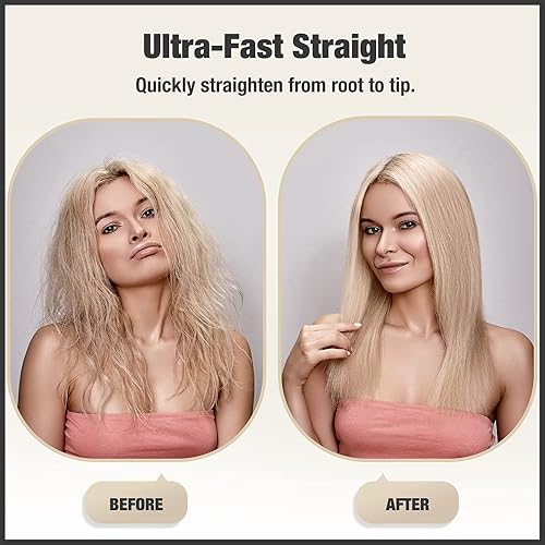 Miniatura 2 de FURIDEN Cepillo alisador alisador de cabello con cepillo caliente cepillo alisador de cabello doble iónico cepillo alisador de cabello para mujeres