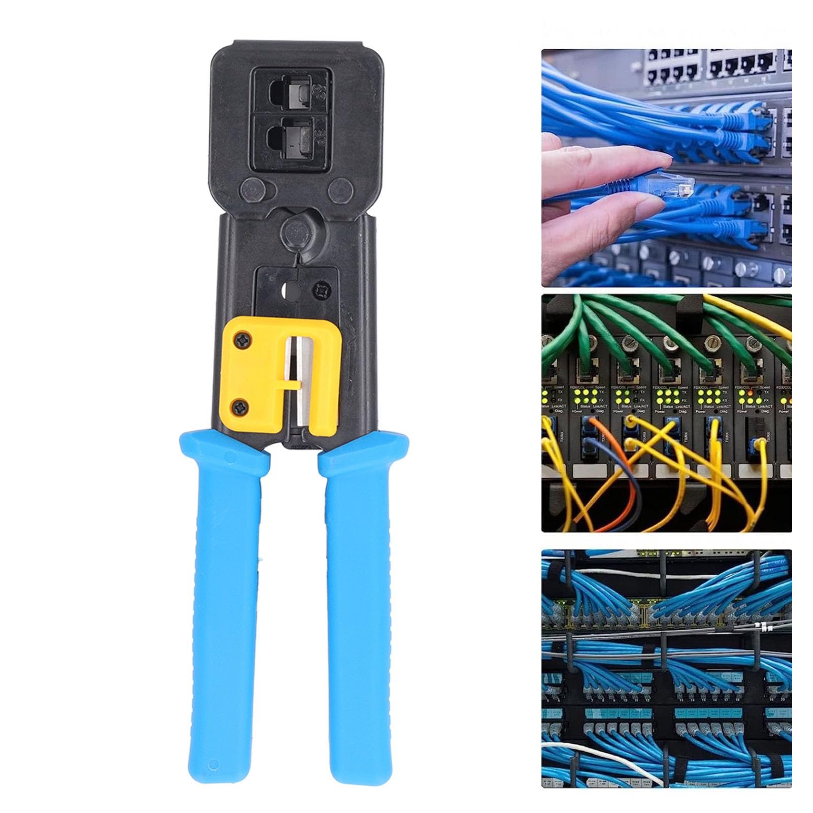Crimpatrice per Cavi Dati, Superficie Anodizzata Nera Resistente Alla Ruggine Set di Crimpatura Ethernet Durevole Buona compatibilità Ampia Applicazione per l'installazione di