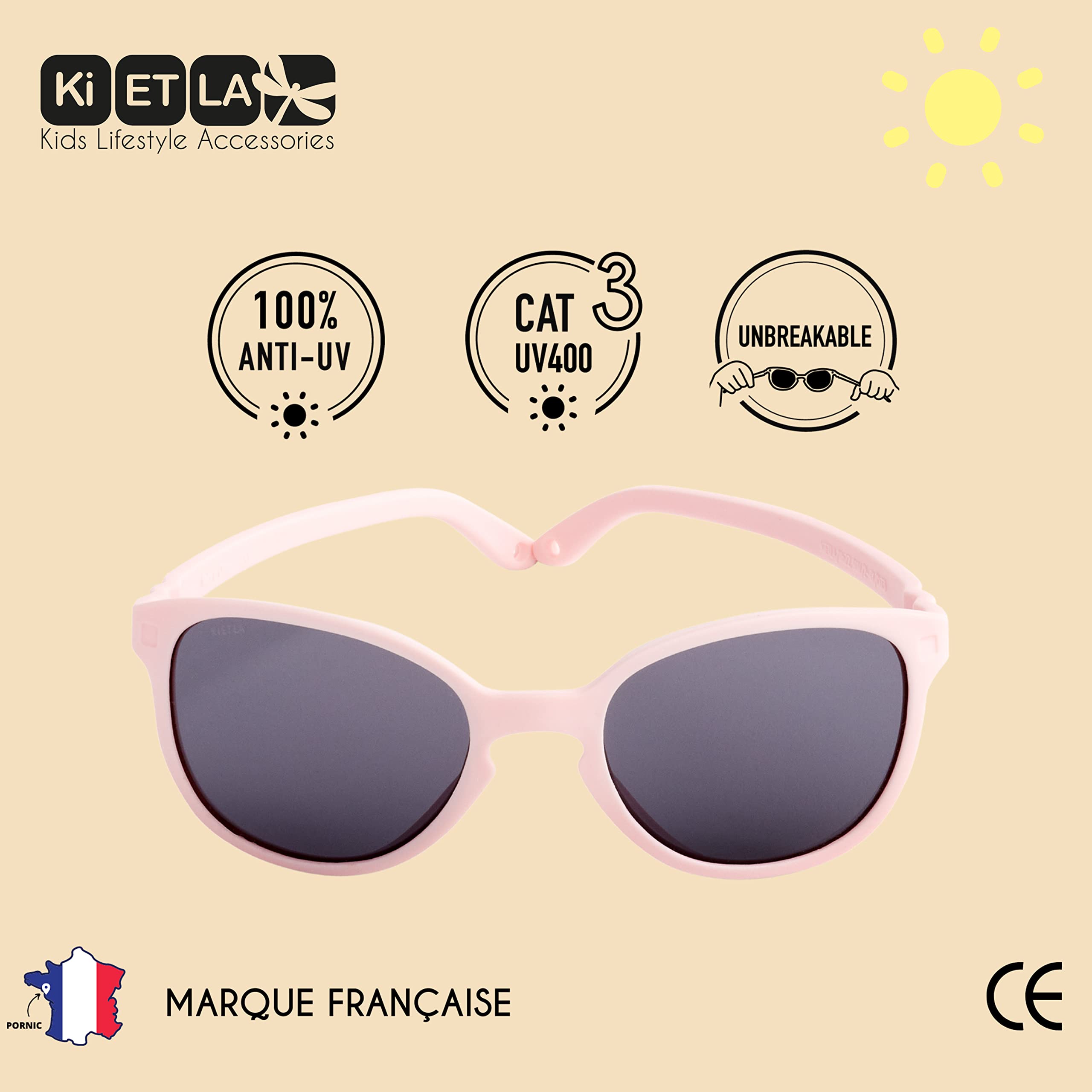 Ki ET LA Gafas de Sol Wayfarer Para Niños Modelo Wazz (2-4 Años) Gafas Unisex niños (Pack de 1)