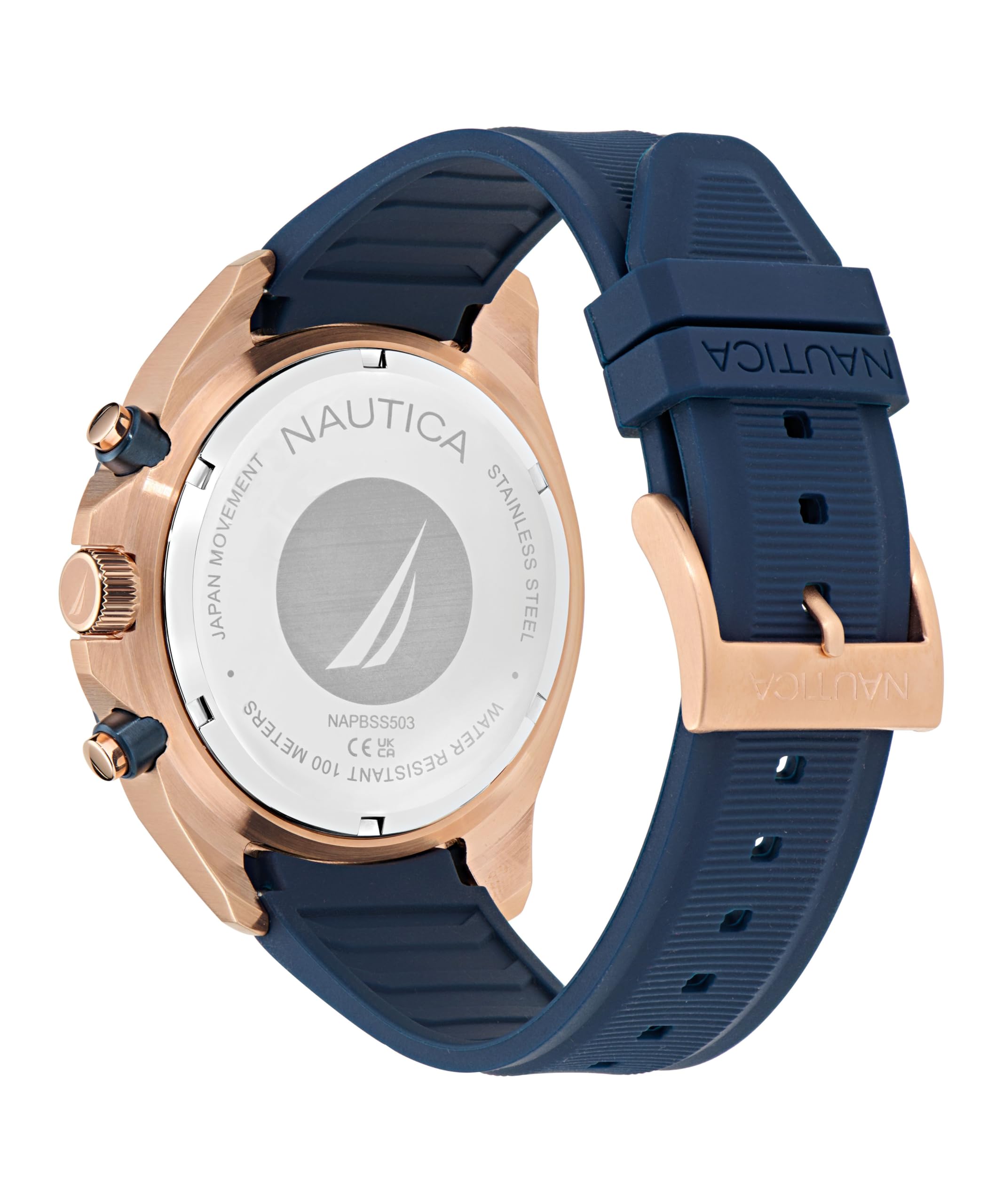 Nautica Reloj Analógico para Hombres de Cuarzo con Correa en Silicona NAPBSS503