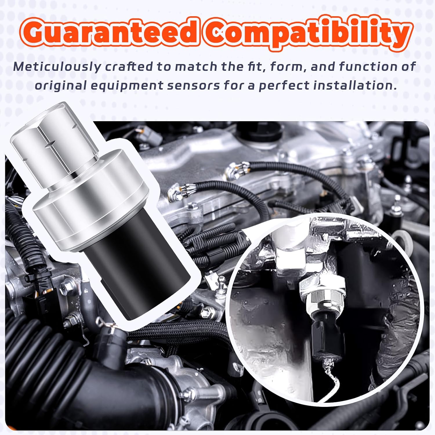 Car A/C Pressure Sensor 68083824AA 68141376AA Compatible with Dodge Ram 1500 2500 3500 Avenger Charger Dart Durango Grand Caravan Journey, Auto AC Refrigerant Pressure Transducer Switch