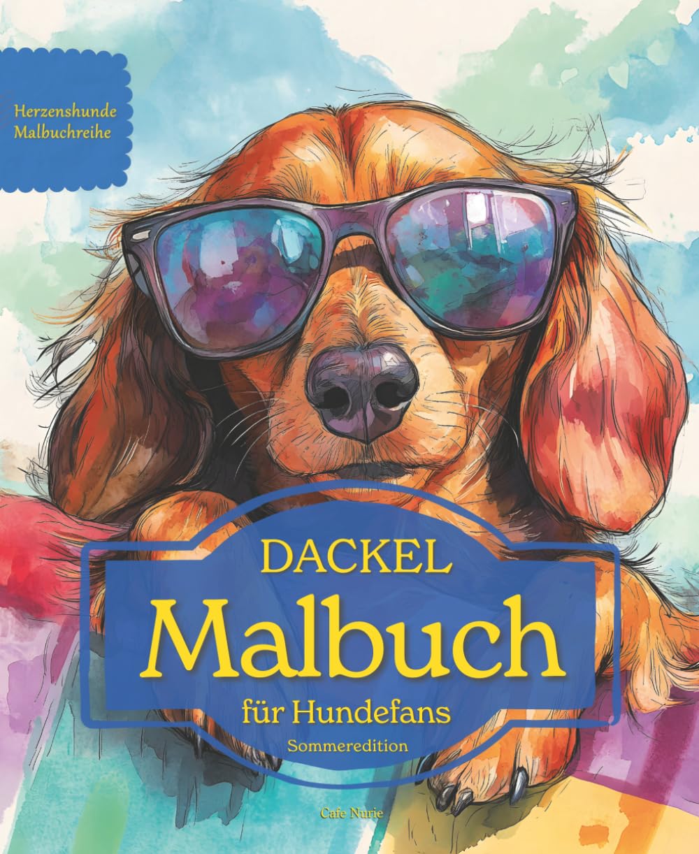 DACKEL: Malbuch für Hundefans – Sommeredition mit wunderschönen Sommermotiven zur Entspannung und kreativen Auszeit (Herzenshunde-Malbuchreihe)