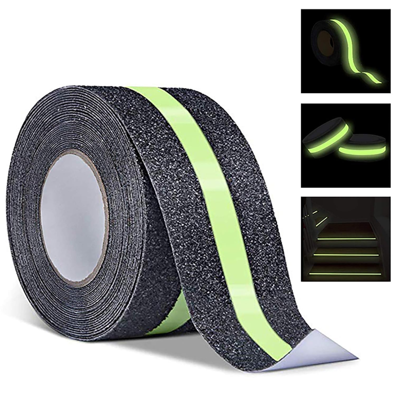 DRURI Anti Slip Grip Tape,Non-Slip Traction Tapes With Glow In The Dark Reduce The Risk Of Slipping For Indoor Or Outdoor Stair Tread Step And Other Slippery Surfaces (2 Inch x 5 Meter) (Pk_1)
