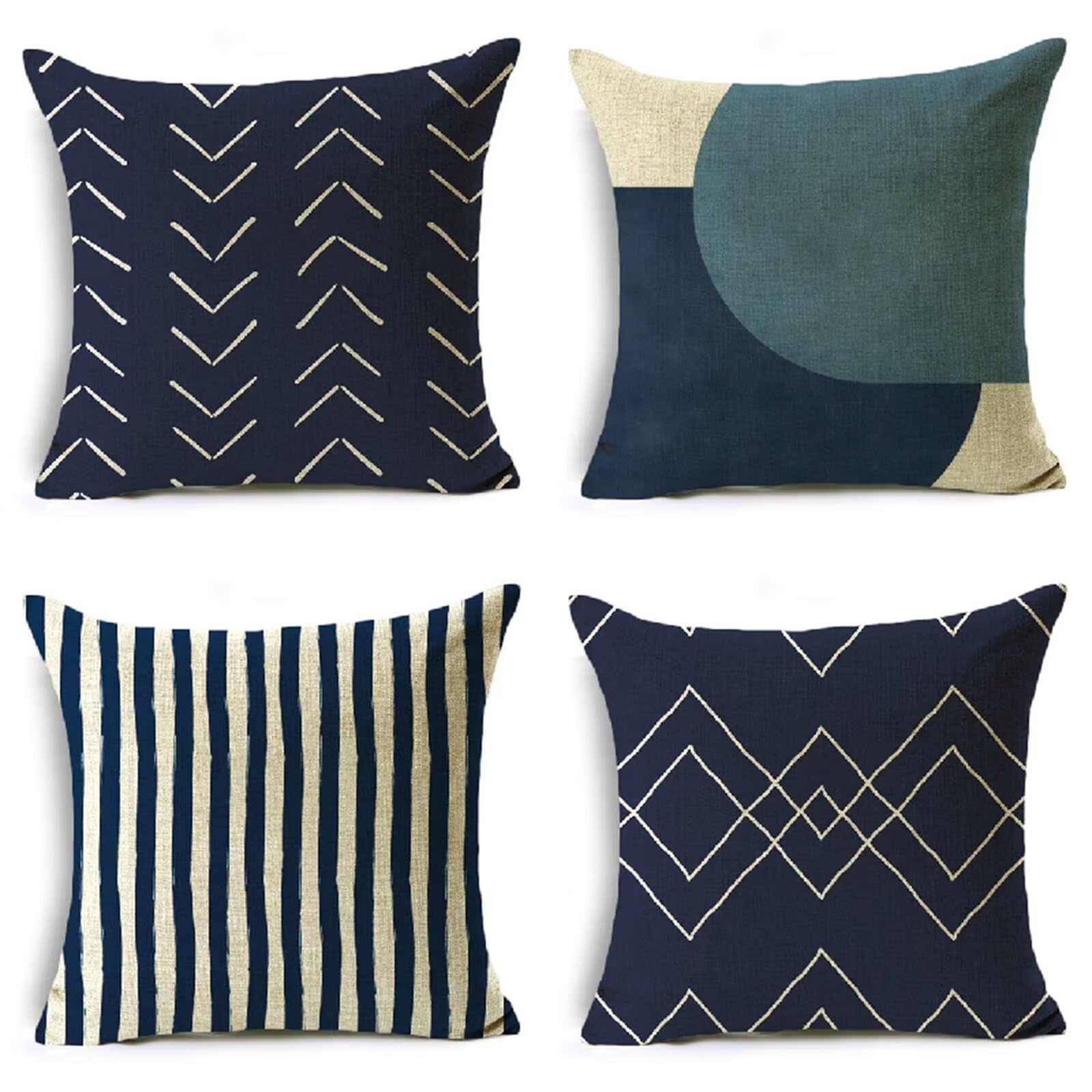 Cojin 60x60 Juego De 2, Y Fundas De Almohada De Lino Lavadas