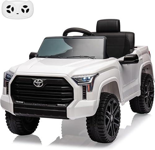Auto de paseo de 12 V para niños, camión Toyota con licencia, automóvil eléctrico a batería con control remoto, MP3, luces LED, sistema de