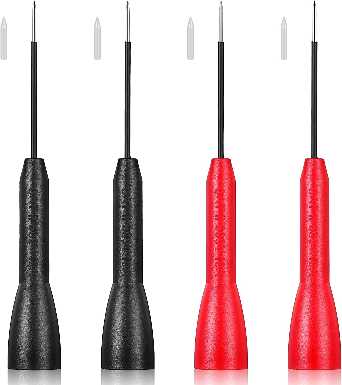4 Pack 2mm Extended Needle Test Probes 600V/10A Non-Destructive Multimeter Test Probe for Leads Piercing Needles Multimeter Probes for Fluke Meter TestLead