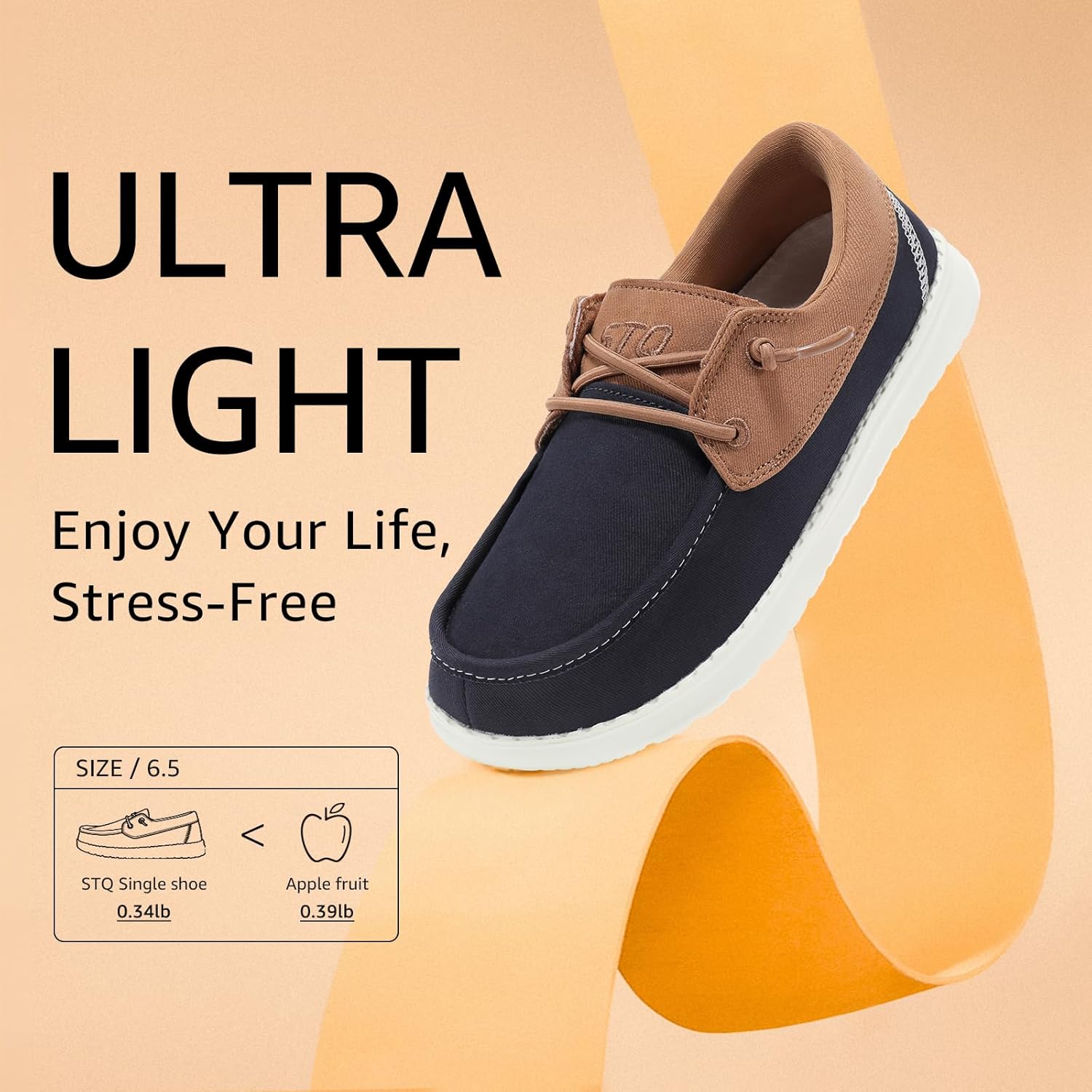 STQ Women Boat Shoes with Orthopedic Insole Slip On Business Casual Shoe for Plantar Fasciitis Lightweight Canvas Loafer - Image 5