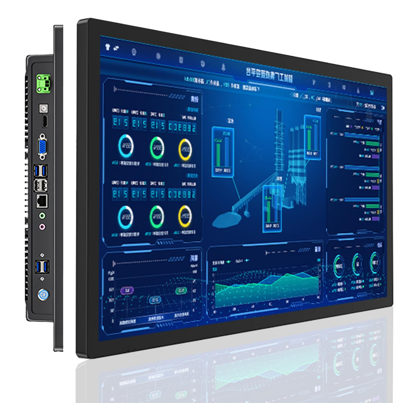 Przemysłowy Komputer Panelowy, Komputer Z Systemem Windows 10 I 10-Punktowym Ekranem Dotykowym, Komputer Typu All-in-One Z Ekranem Dotykowym Ip65 23.6inch-i7-10510U(8GRAM+256GSSD)