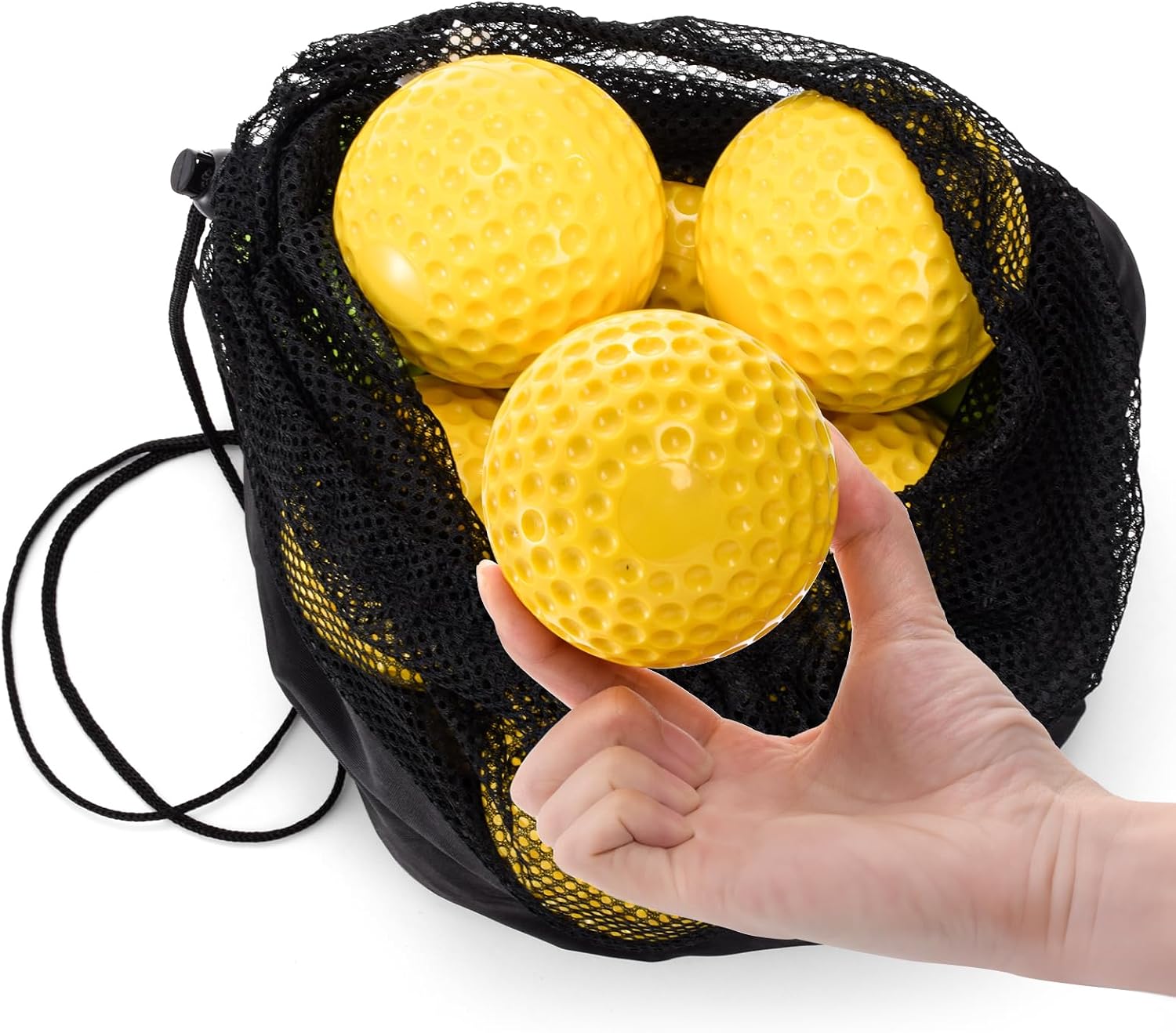 Tebery 12 Pack Dimpled Baseballs, 9-Inch Pitching Machine Baseballs for Hand-Eye Coordination, Hitting and Fielding Practice
