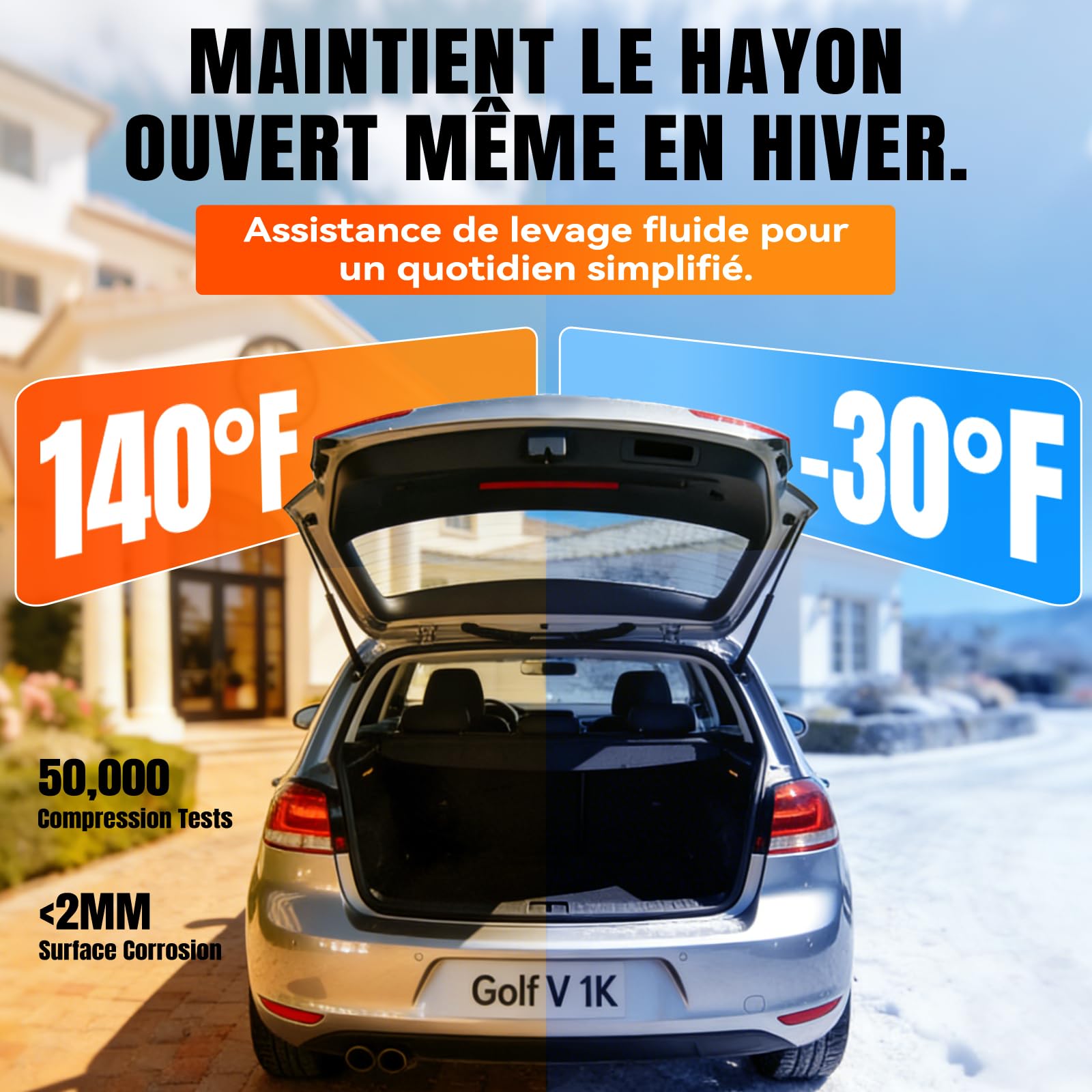 Verin de Coffre pour Smart Fortwo 451 (2008-2013) Vérins de Hayon | 2x Verin Gaz Verin Hydraulique Remplace# A4519880004, 4519880004