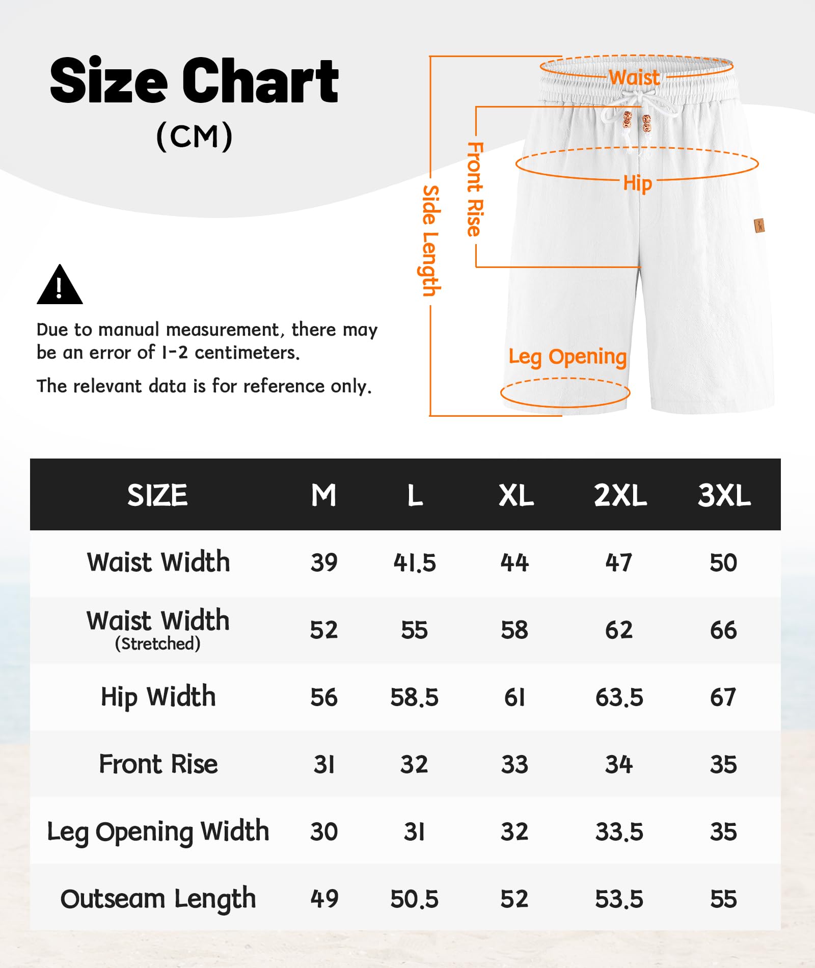 SwissWell Pantalones Cortos Hombre de Lino Bermudas Hombre Verano Casual Pantalón Corto Playa Vacaciones Shorts con Cintura Elástica y Bolsillo — view 6