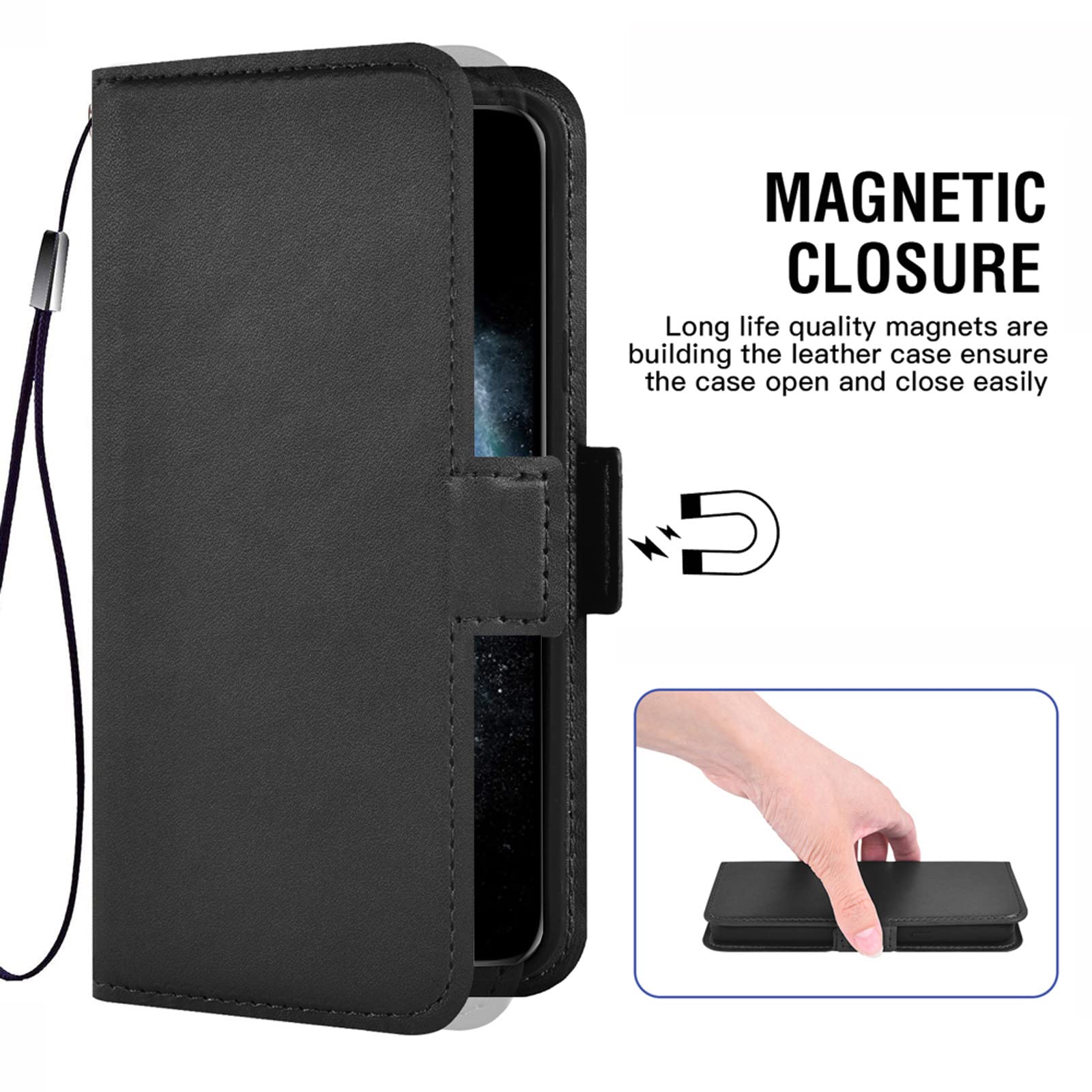 McWaLa Custodia Portafoglio In Pelle Per IPhone 13 Pro - Con Slot Carte E Cavalletto, Blu - 3